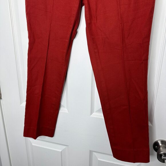Banana Republic Hampton Fit Red Ankle Pants Women’s Size 4 Stretch Cotton - Picture 4 of 8
